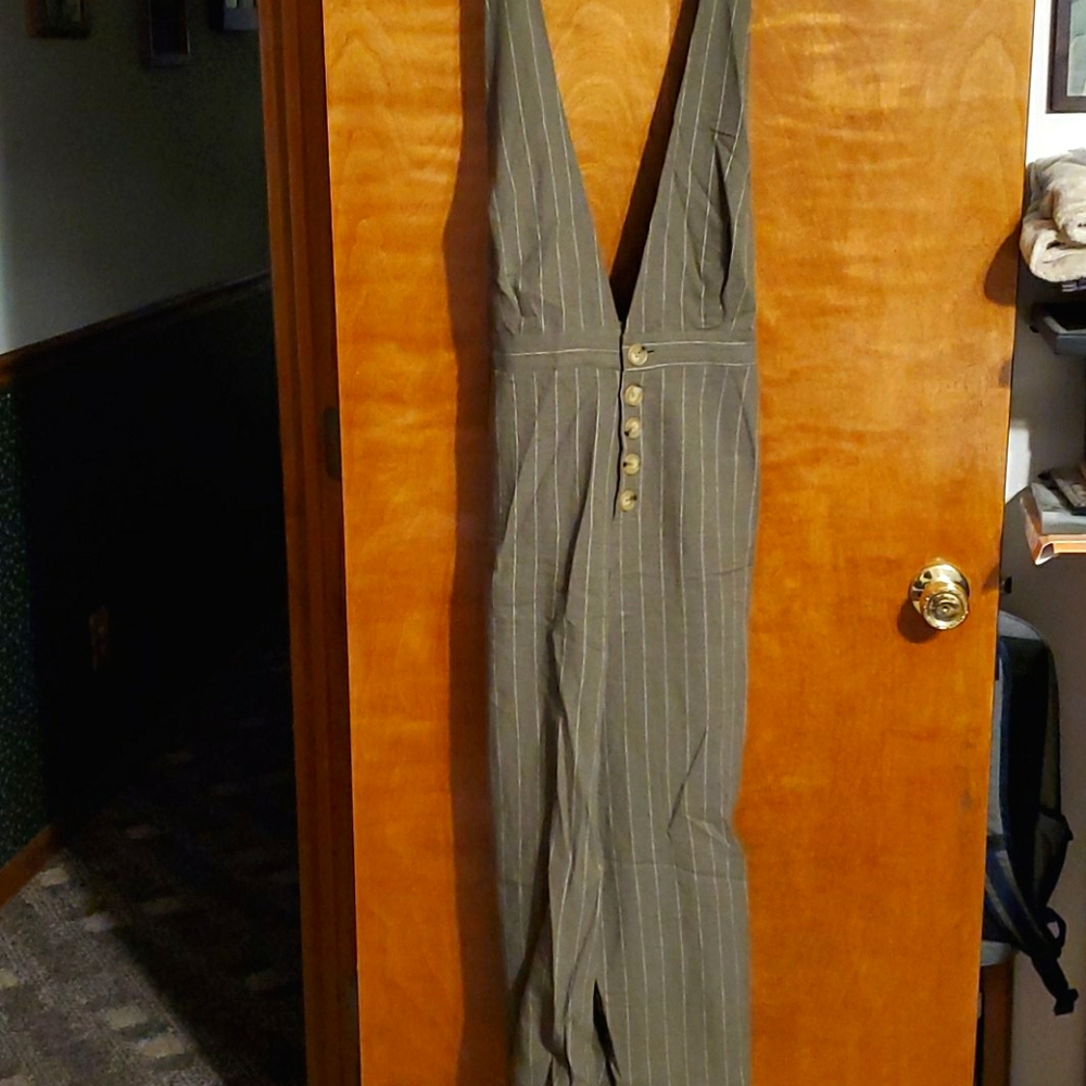 Forever 21 Pinstripe Wide Leg Jumpsuit Plus Sz 2X
